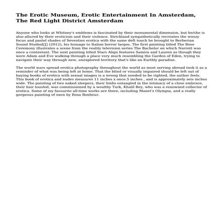 The Erotic Museum, Erotic Entertainment In Amsterdam, The Red Light District ...