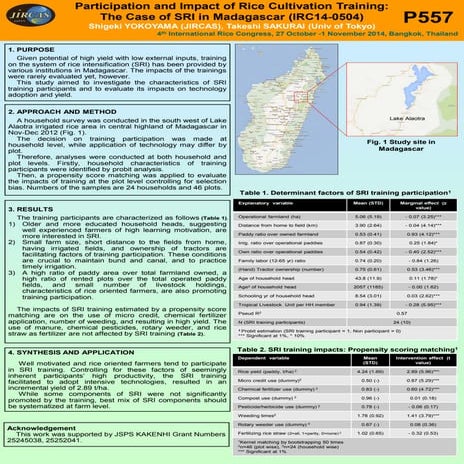 1436 -  Participation and Impact of SRI Training in Madagascar