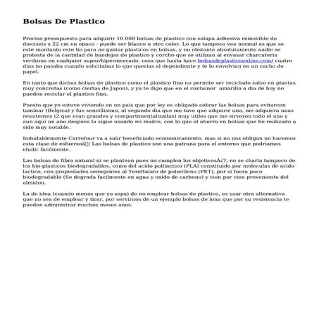 Bolsas De Plastico
