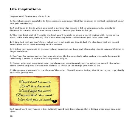 Life inspirations