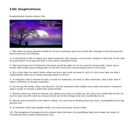 Life inspirations