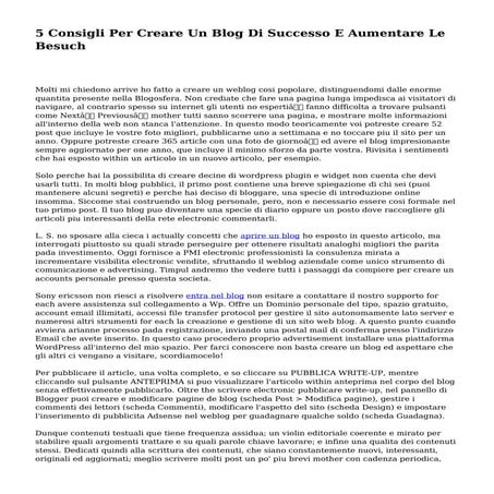 5 Consigli Per Creare Un Blog Di Successo E Aumentare Le Besuch
