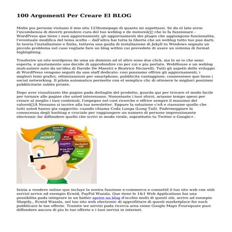100 Argomenti Per Creare El BLOG

