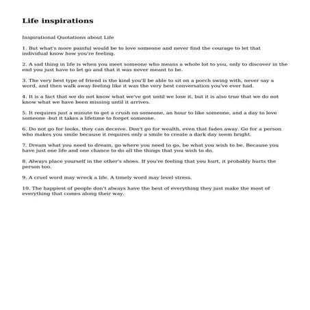Life inspirations