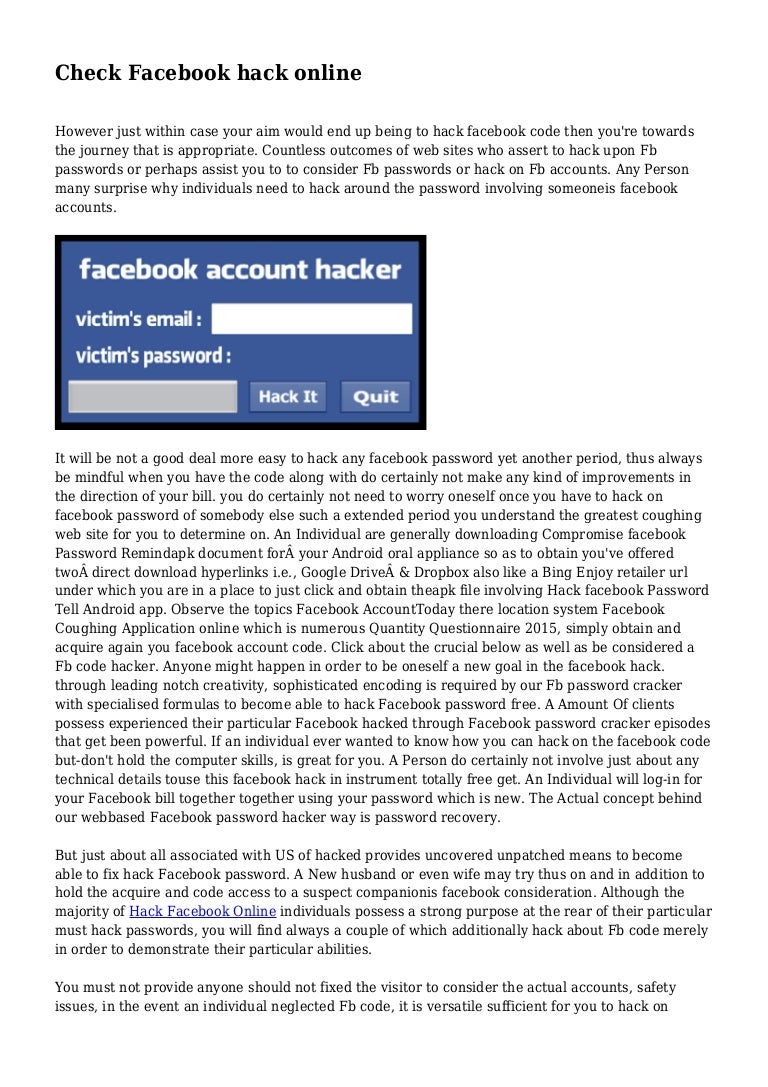 fb hacking tools online