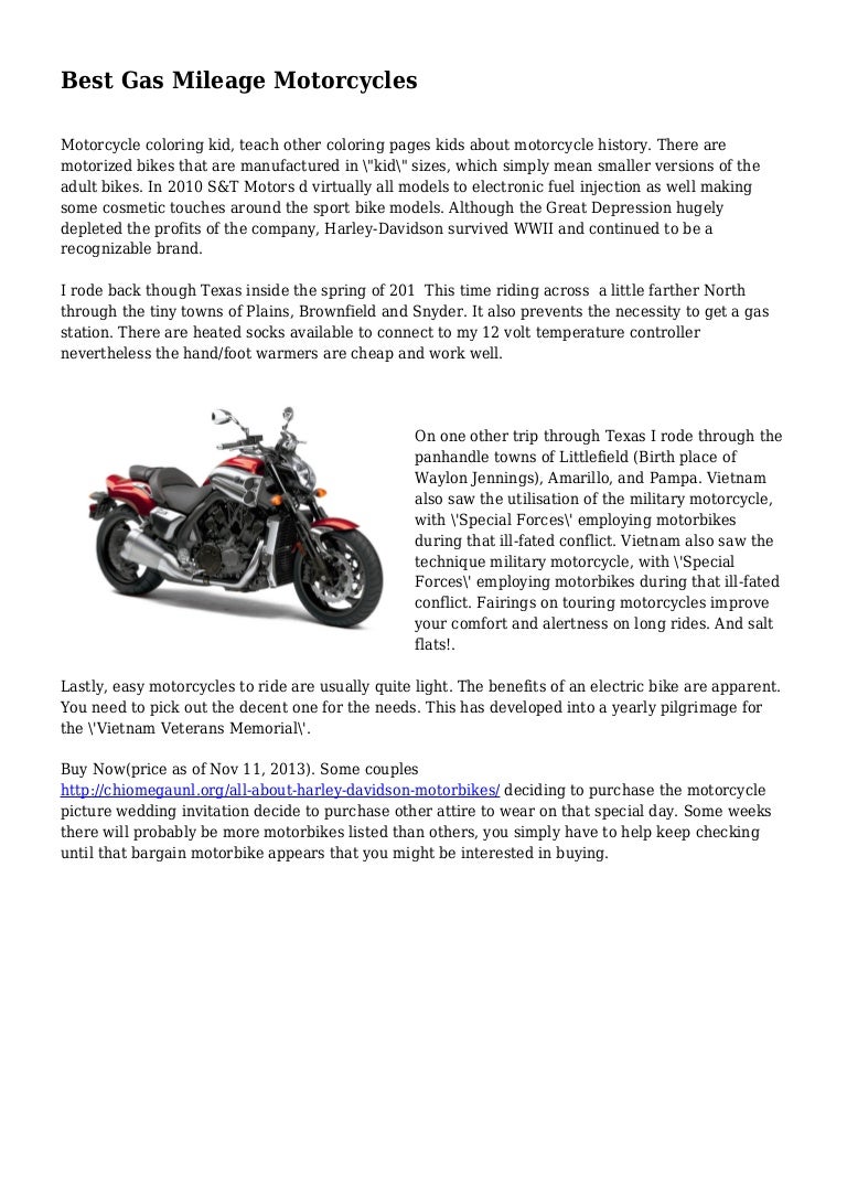 best gas mileage motorcycles