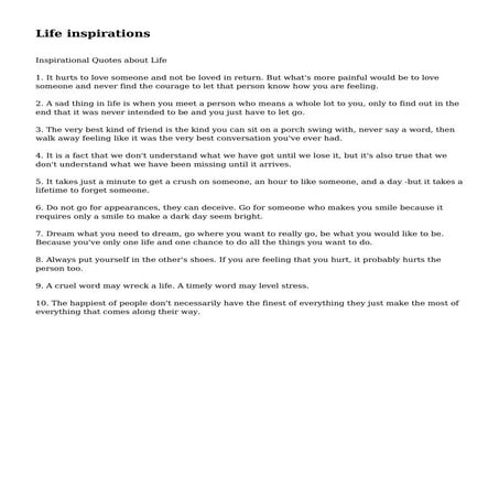 Life inspirations