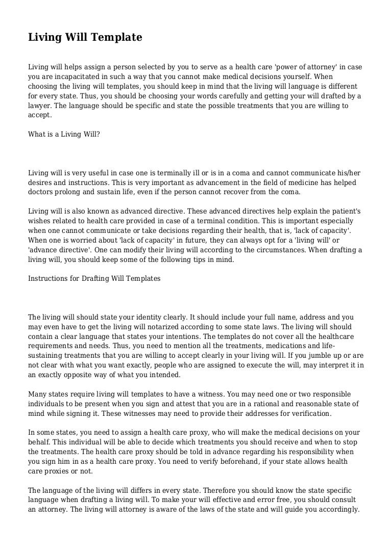 living will template write a will free template