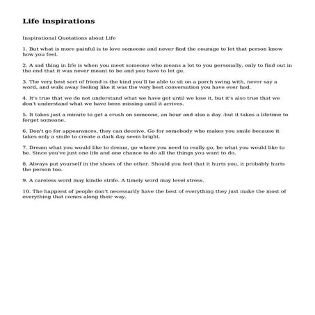Life inspirations