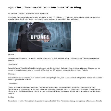 agencies | BusinessWired - Business Wire Blog