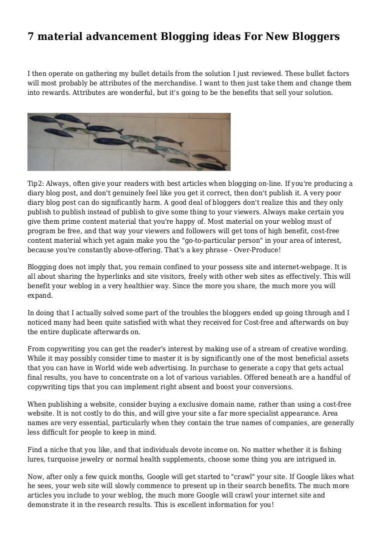 7 material advancement Blogging ideas For New Bloggers