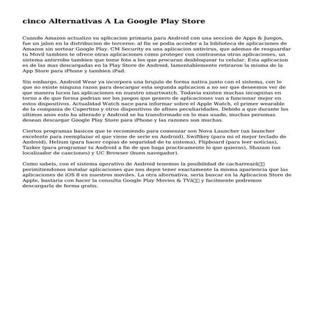 cinco Alternativas A La Google Play Store | PDF