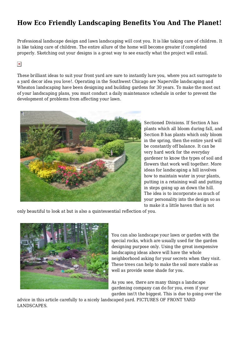 How Eco Friendly Landscaping Benefits You And The Planet