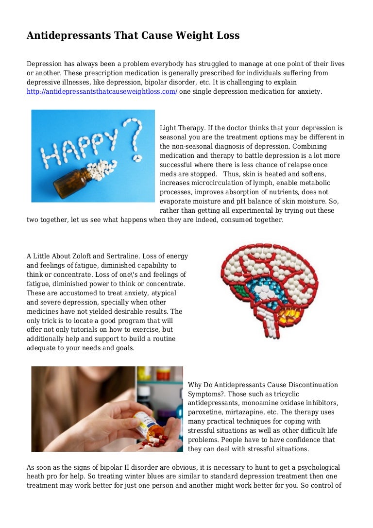 Antidepressants That Cause Weight Loss