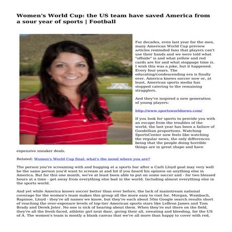 Women's World Cup: the US team have saved America from a sour year of sports ...