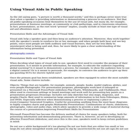 Using Visual Aids in Public Speaking