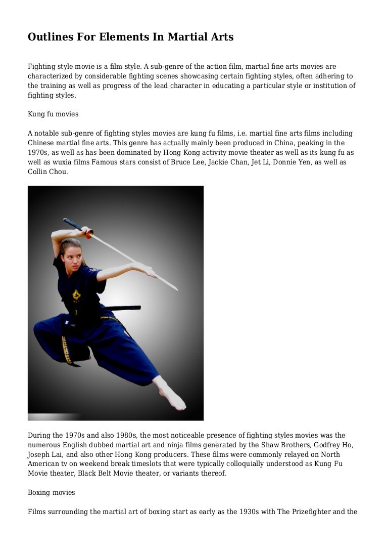 Outlines For Elements In Martial Arts