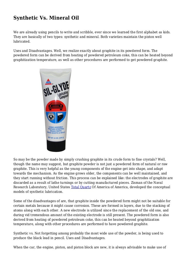 Synthetic Vs. Mineral Oil