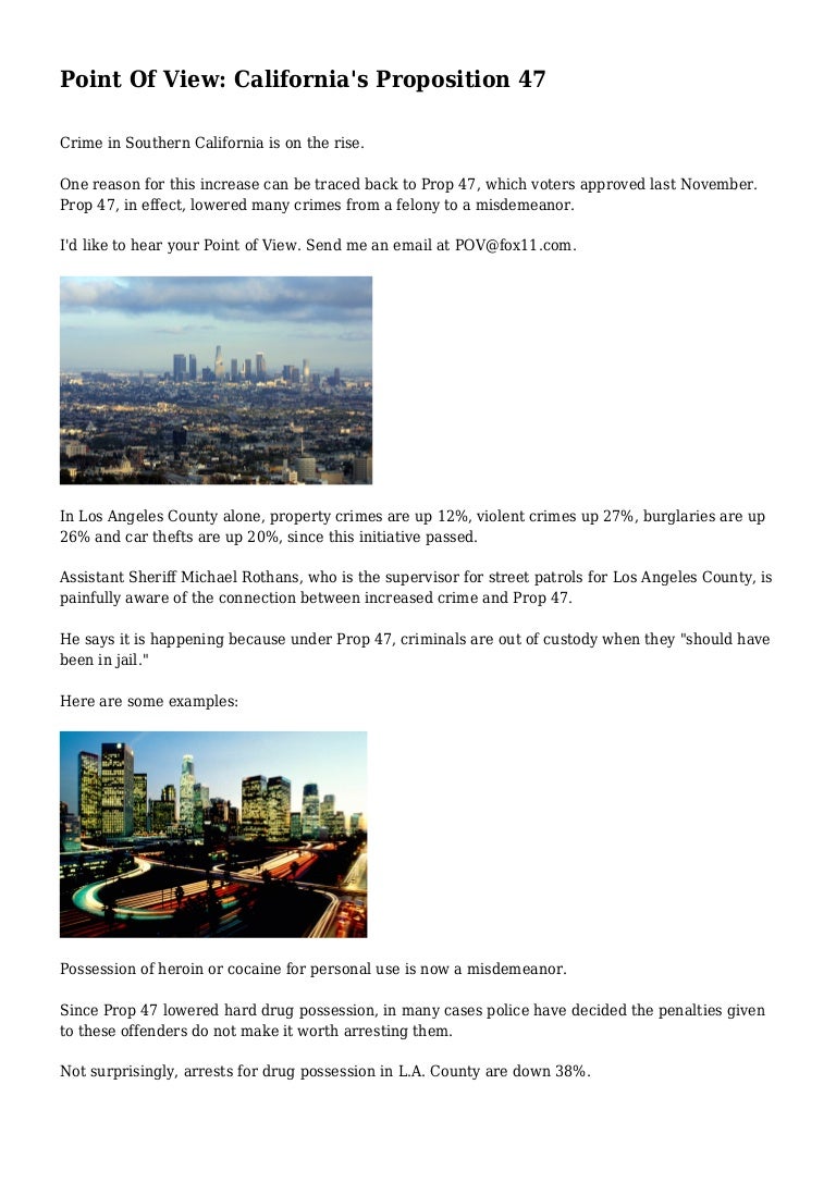 Point Of View California's Proposition 47