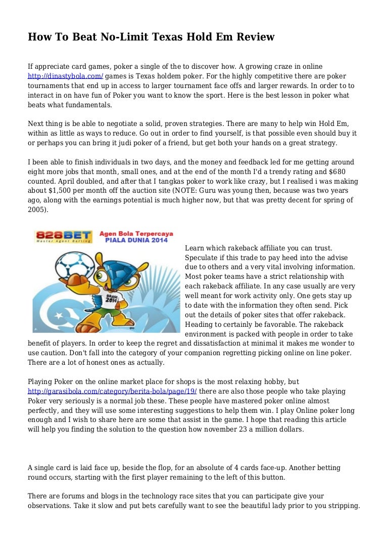 Poker No Limit Texas Holdem