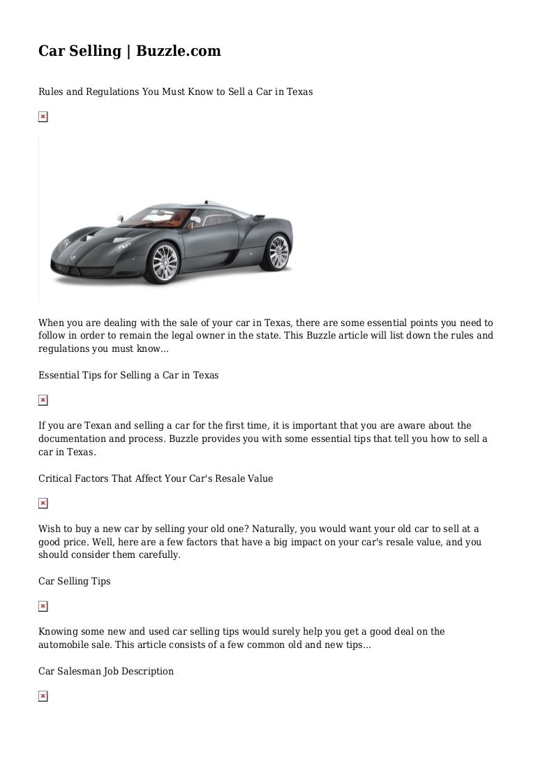 automobile sell