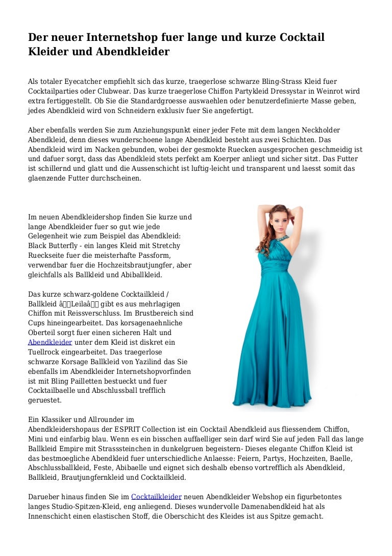 Der neuer Internetshop fuer lange und kurze Cocktail Kleider und Aben Der neuer Internetshop fuer lange und kurze Cocktail Kleider und Aben