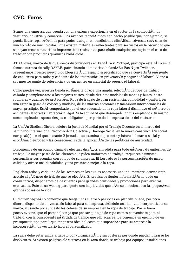 CVC. Foros