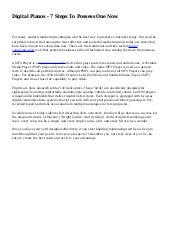 Digital Pianos - 7 Steps To Possess...