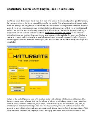 Chaturbate Token Cheat Engine Free Tokens Daily