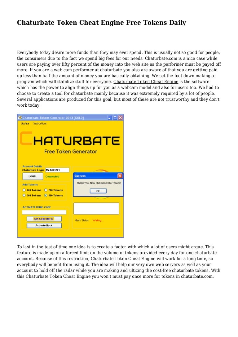 Chaturbate Token Cheat Engine Free Tokens Daily
