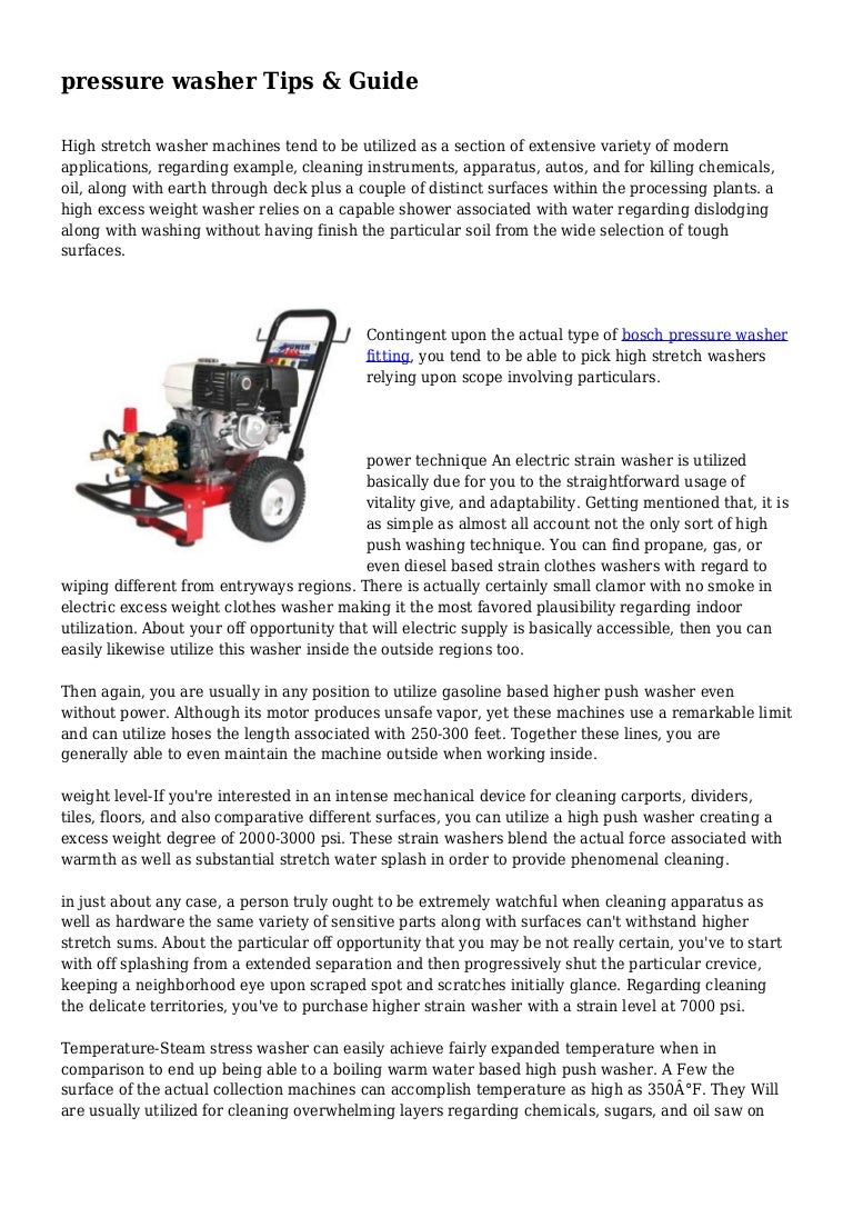pressure washer Tips & Guide