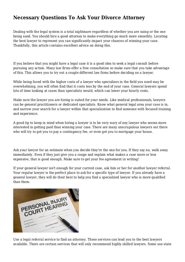 Necessary Questions To Ask Your Divorce Attorney