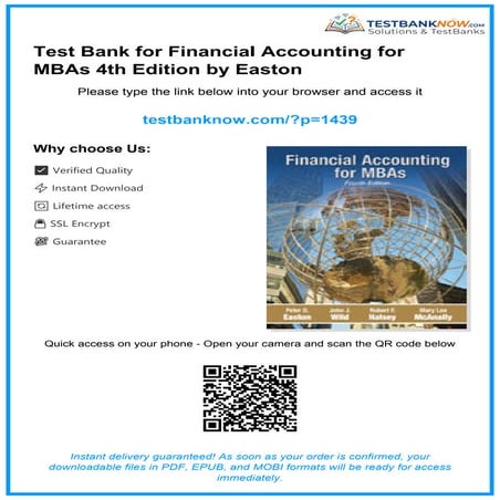 Financial and Managerial Accounting for MBAs 4th Edition Easton Test ...