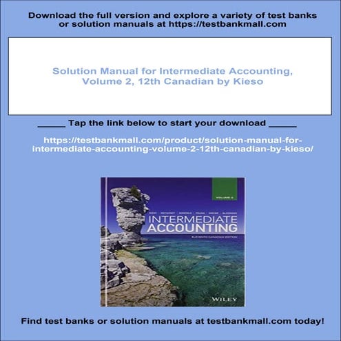 Solution manual for Intermediate Accounting, Volume 2, 12th Canadian ...