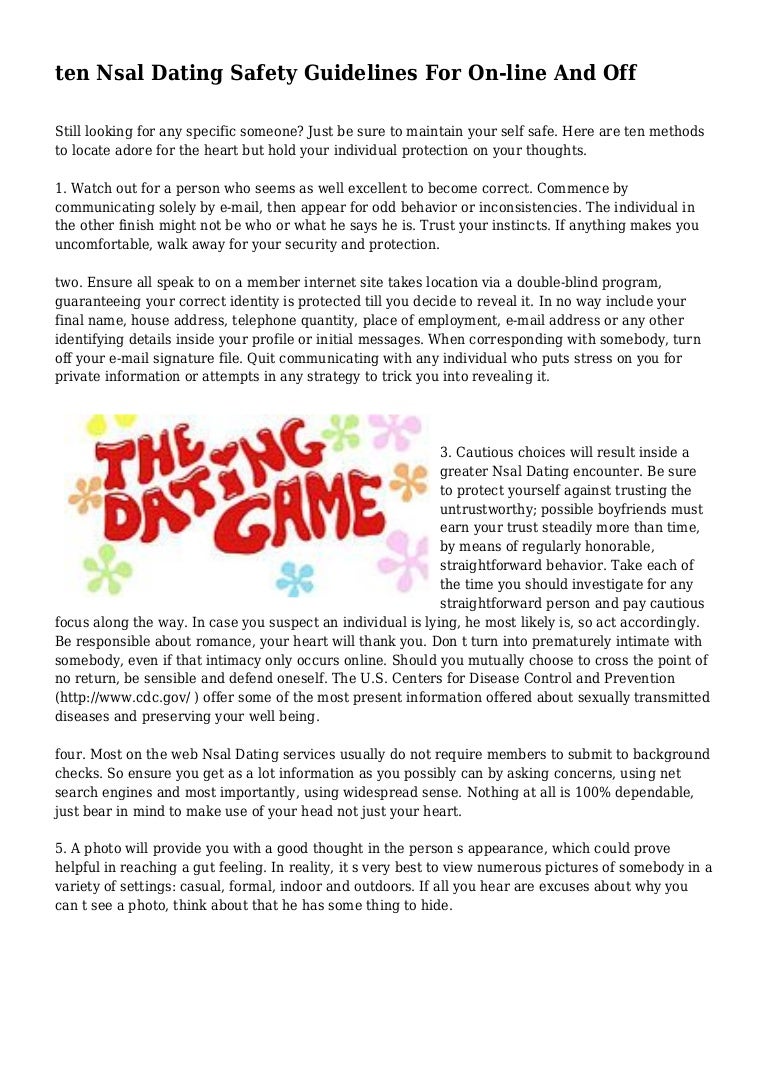 Online dating guidelines