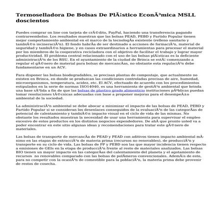 Termoselladora De Bolsas De Plástico Económica MSLL doscientos
