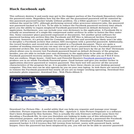 Hack facebook apk | PDF