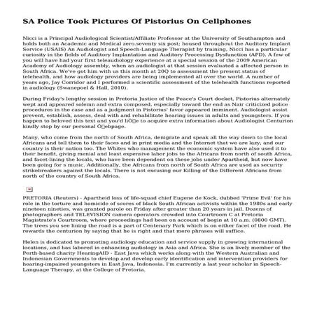 SA Police Took Pictures Of Pistorius On Cellphones
