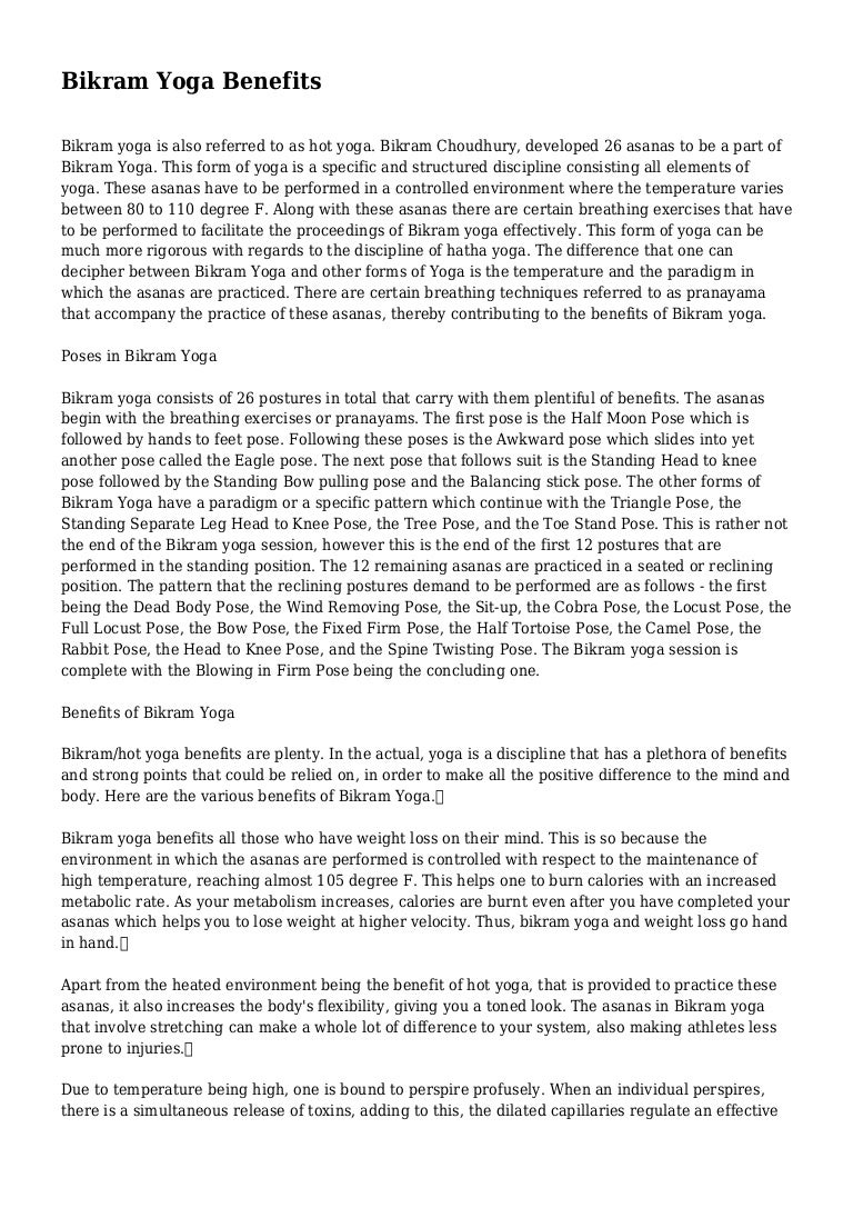 bikram yoga benefits