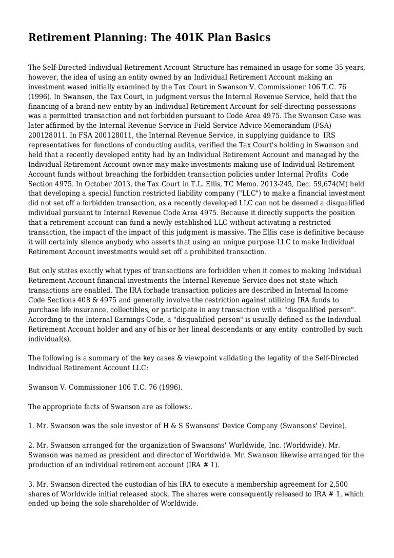 Individual Retirement Account Definition Examples and Forms