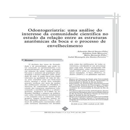 Qualidade de vida e saúde bucal na terceira idade | PDF