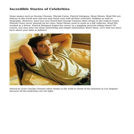 Incredible Stories of Celebrities