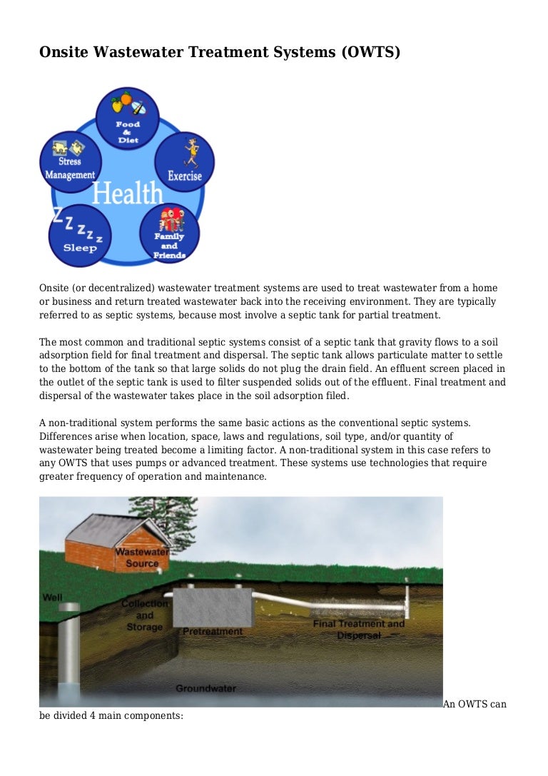 Onsite Wastewater Treatment Systems (OWTS)