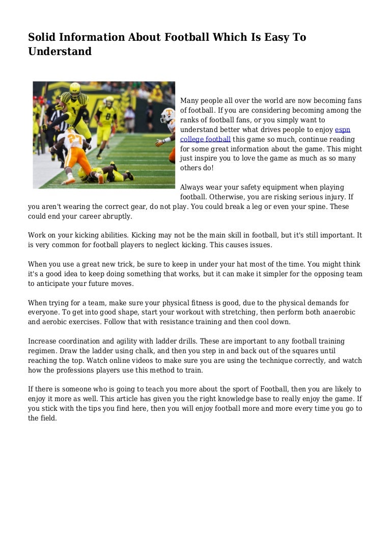 Solid Information About Football Which Is Easy To Understand