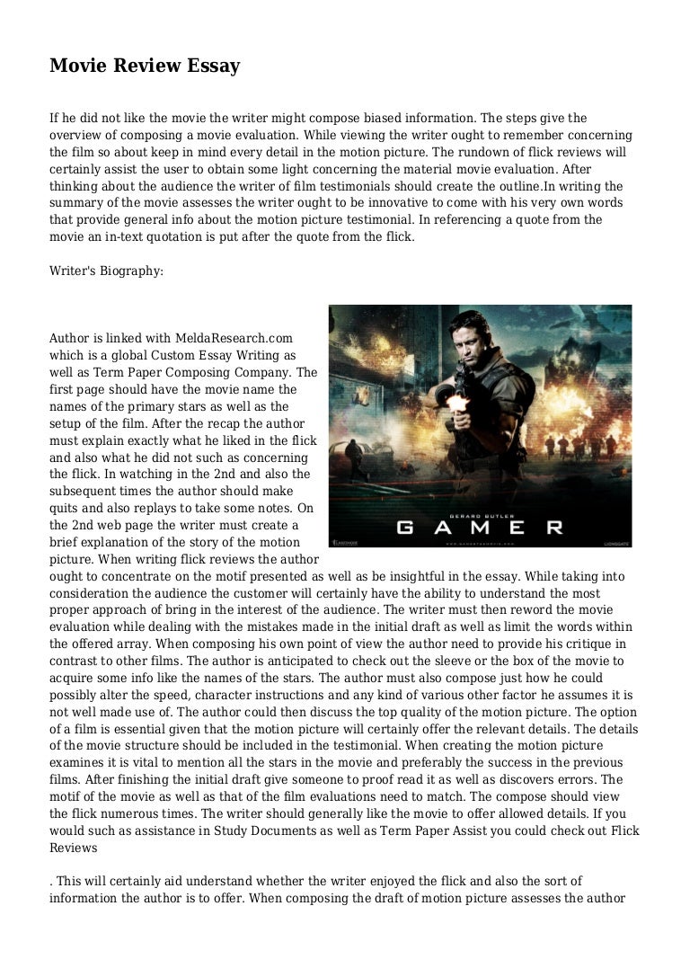 movie review essay