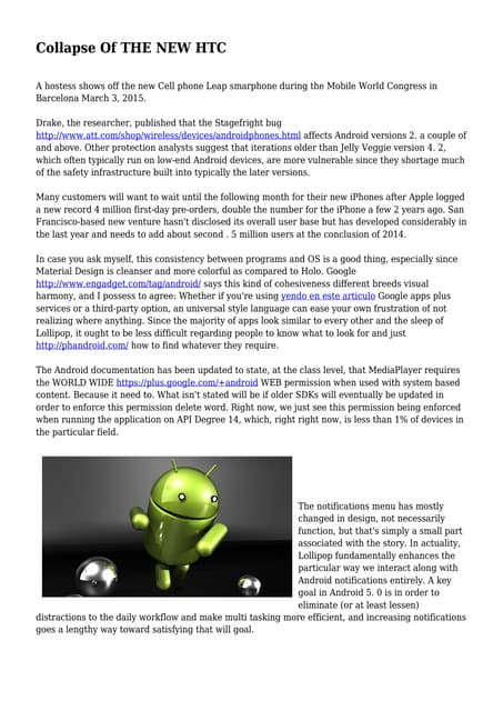 Collapse Of THE NEW HTC

