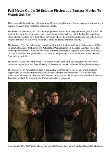 Fall Movie Guide: 30 Science Fiction and Fantasy Movies To Watch Out For