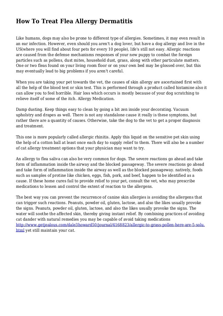 flea allergy dermatitis remedy