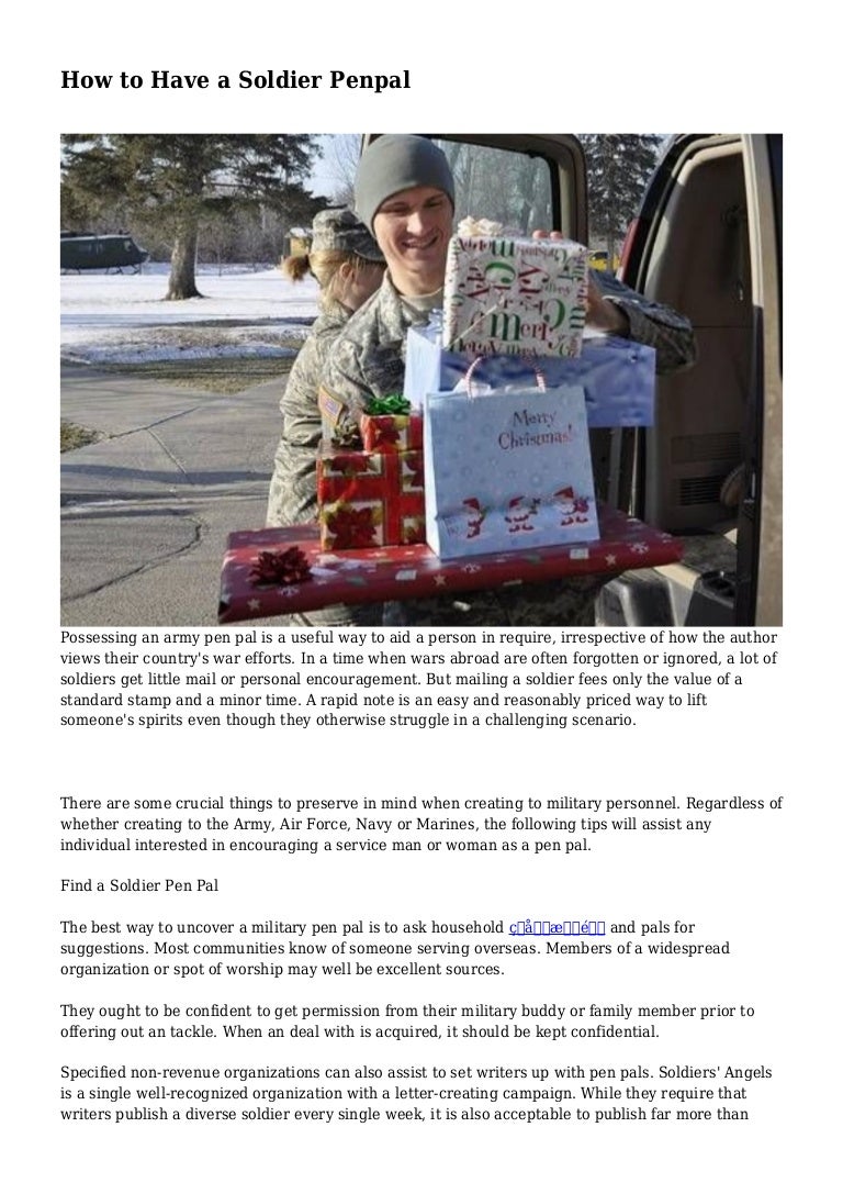 How To Have A Soldier Penpal