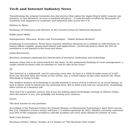 Tech and Internet Industry News